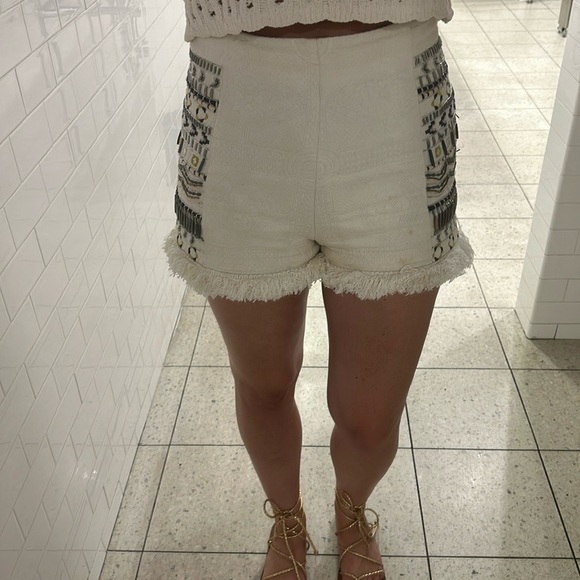 French connection hand beaded shorts size 6 - Picture 1 of 4